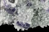 Purple Cuboctahedral Fluorite Crystals on Quartz - China #147043-2